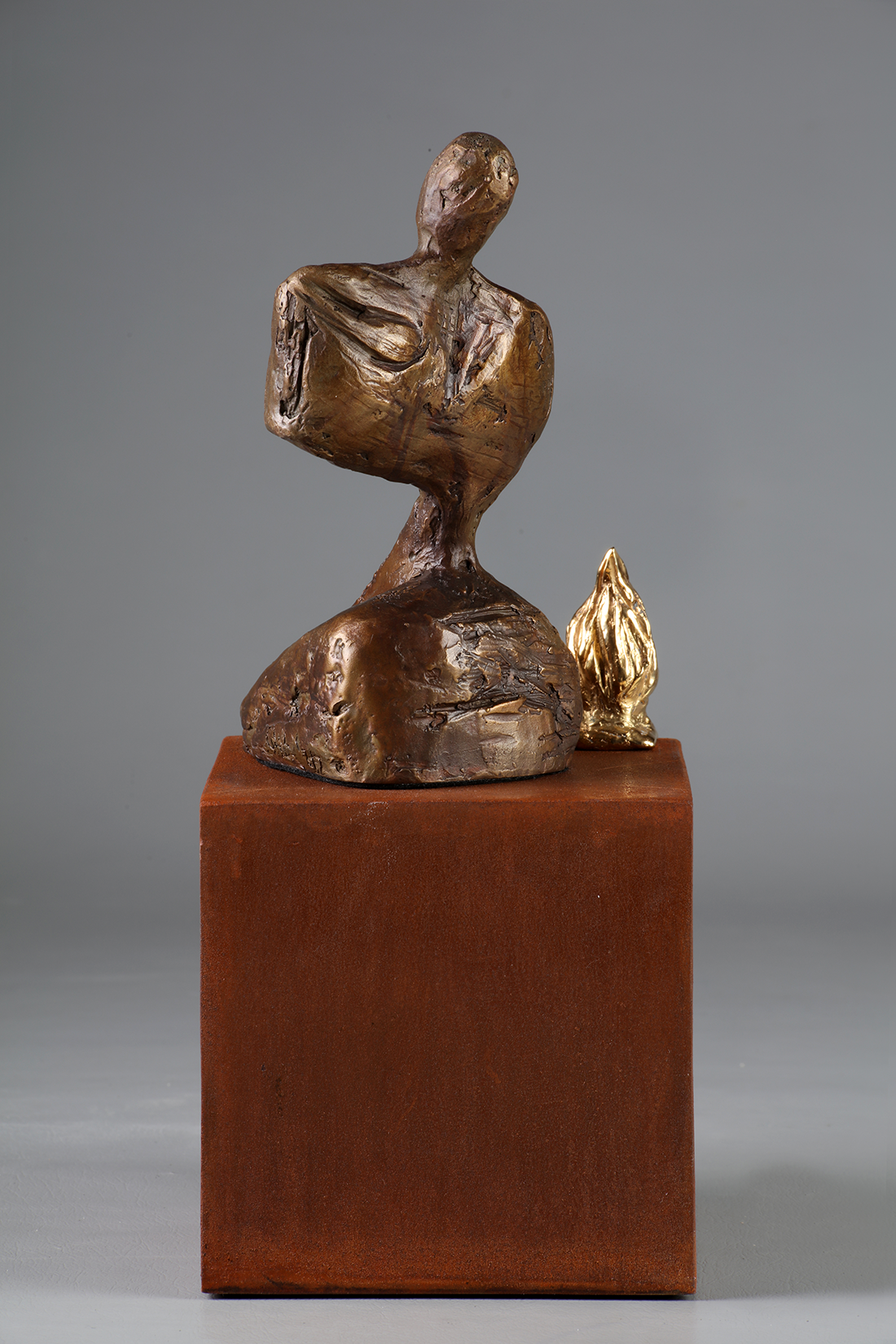 Fire bronze sculpture back view