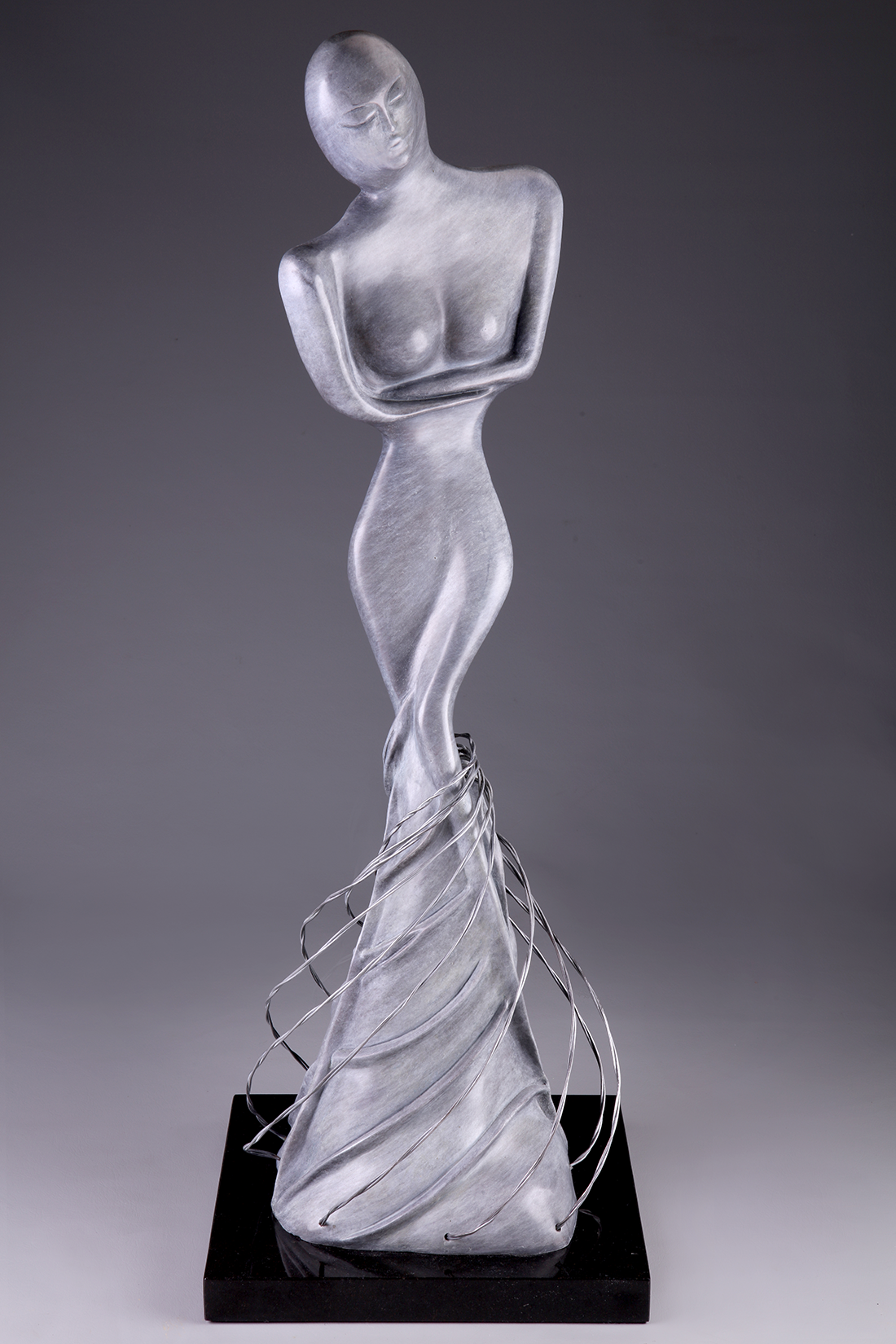 Solitude bronze sculpture close up