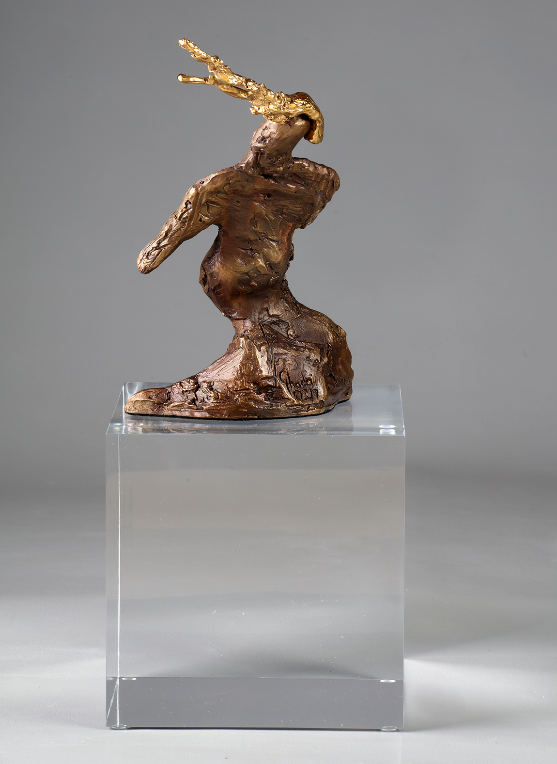 Wind bronze sculpture back view